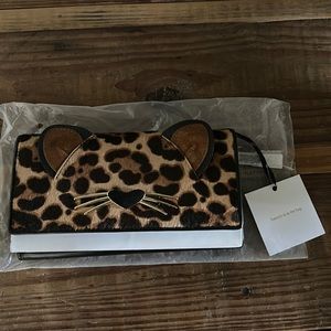 Kate Spade leopard dagney calf leather kitty 🐈‍⬛ wallet BNWT